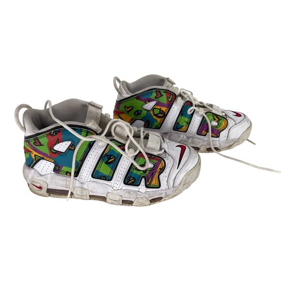 Nike Air More Uptempo Peace Love & Basketball DM8150-100 Men's Size 9.5 White - Picture 2 of 10